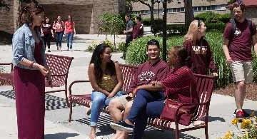 students on the quad